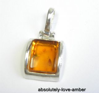 Genuine Natural Baltic Amber Pendant Sterling Silver 925