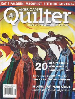 American Quilter Magazine January 2012 Sunbonnet Sue Baltimore Quilts 