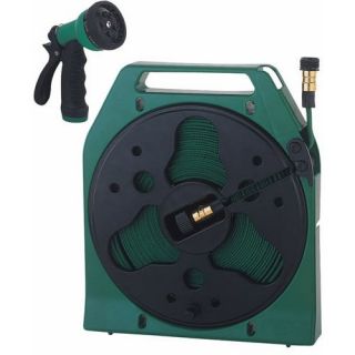   YP1121 Fifty (50) Foot Flat Hose Reel with Nozzle and Male Adaptor