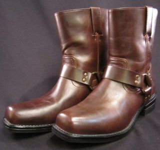 Sonoma Ames Brown Harness Square Toe Motorcycle Boots SZ 12M