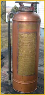 Antique Copper Brass RARE Five Gallon Foamite Fire Extinguisher Old 5 