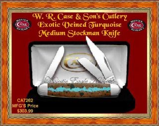 Case Cutlery CA7262 Case XXT Veined Genuine Turquoise Stockman Pocket 