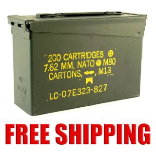 30 Cal 200 Cartridge Ammo Box Military Ammunition Can M19A1 30 Cal 