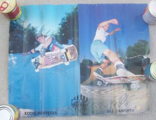 Alva Bill Danforth Signed Reategui Skateboard Poster 80s Original 