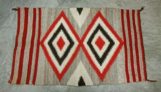  American Indian Navajo Eye Dazzler Old Hand Made Wool Saddle Blanket 