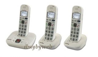   D712 3 Amplified Loud Cordless Phones w Answer 017229134959