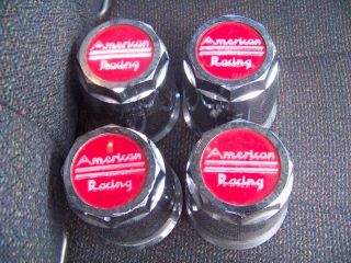 Set of 4 Red American Racing Center Caps 89 9051