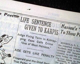 ALVIN KARPIS Public Enemy No. 1 LIFE SENTENCE Crime Gangster Era 1936 