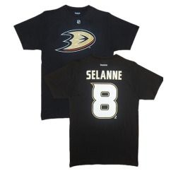 Anaheim Ducks Teemu Selanne Black Name and Number Jersey T Shirt 