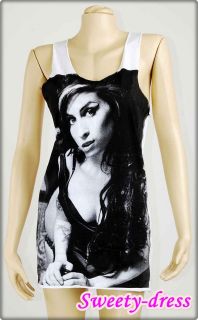Amy Winehouse Singer R B Soul Jazz Music Women T shirt Mini Dress Size 