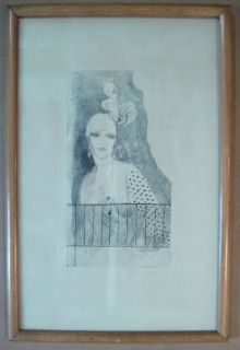 Marie Laurencin Hand Signed Lithograph Print Portrait Baronne Gourgaud 