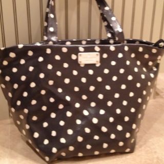 Authentic Kate Spade Dizzy Dot Anabel Shoulder Purse Bag Tote NAVY 