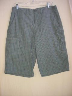 American Rag Mens Shorts Casual Blue Plaid   size 32   meas 33 x 13