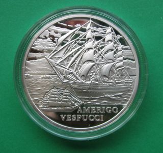 Belarus 20 rubles 2010 Amerigo Vespucci Silver coin with hologram