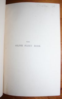 1907 The Olive Fairy Book Andrew Lang 8 Coloured Plates Full Calf 