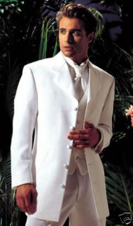Andrew Fezza White Cannes Tuxedo Jacket 40s Free SHIP