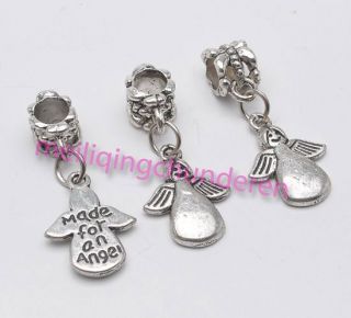 angel charm tibet silver beads fit bracelet 20pcs