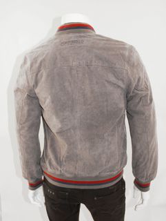 Pepe Jeans Zip Up Hank Pig Leather Biker Jacket Grey