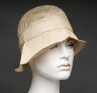 André Ladys Elantra Natural Straw Cloche Bell Hat