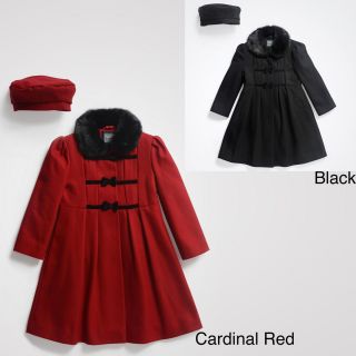Rothschild Girls Dress Coat with Matching Beret Size 2T 6X