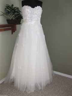 NWT ALFRED ANGELO DISNEY BRIDAL GOWN IVORY SIZE 14 STYLE SNOW WHITE 