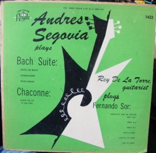 Andres Segovia Rey de La Torre Bach Chaconne LP DG RARE
