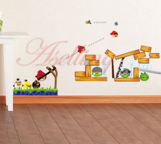 Infant Baby Kids Nursery Cot Room Decor Angry Bird Removable Wall 