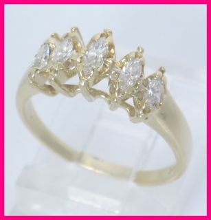 10kyg Marquise Diamond Graduated Anniversary Ring 35ct