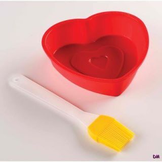 Heart Shaped Cake Mold Pan with Silcone Glazing Brush