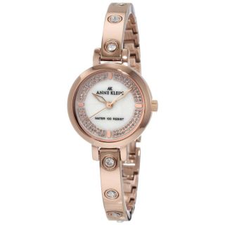 Anne Klein 10 9752MPRG Womens Mother of Pearl Dial Swarovski Crystal 