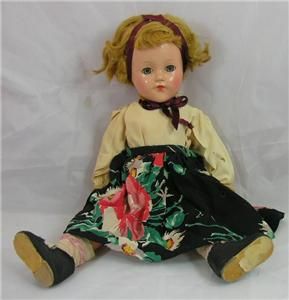 Vintage Effanbee Anne Shirley Composition Doll Blue Eyes Restoration 