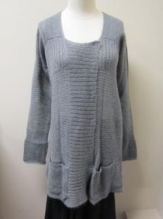 Eileen Fisher Square Neck Long Cardigan in Washed Mohair Luna $278 