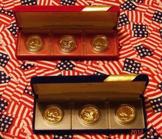 COINS SUSAN B ANTHONY 24KT GOLD PLATED DOLLARS CHOOSE RED OR BLUE 