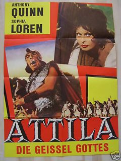 Attila Anthony Quinn Sophia Loren Filmplakat A1
