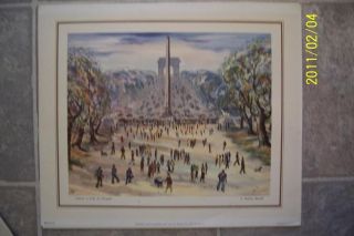 Anthony Buzzelli 1953 Tuileries Et L`Arc de Triomphe