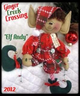 Primitive Raggedy Christmas 14 Elf Andy Santas Littlest Elf w 