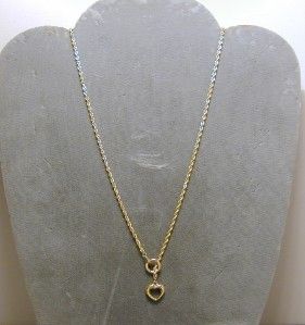 Michael Anthony Solid 14k Yellow Gold 2pc Slider Rope Necklace Heart 
