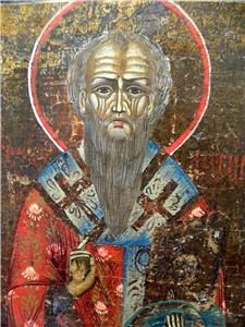 RARE 19c Russian Icon Saint Martyr Antipas