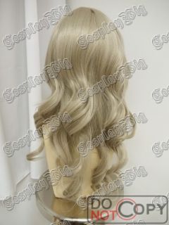  50cm long KHAKI GREY ASH BLONDE cosplay WIG When they Cry ANGER SATAN