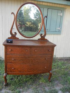 Nice Antique Oak Dresser with beveled mirror, in good shape.