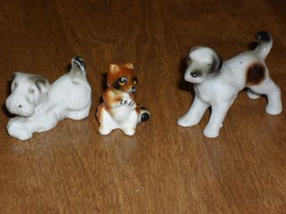 Vintage Miniature Animal Figurines Dogs Raccoon Japan