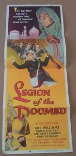 Legion of The Doomed Movie Poster Insert 1958 Original Folded 14x36 