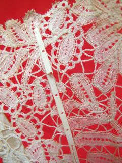 Antique 19th Century Mother of Pearl Mixed Brussels Lace Fan Gorgeous 