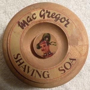 Vintage MacGregor Wood Soap Dish Lavender Shaving Soap