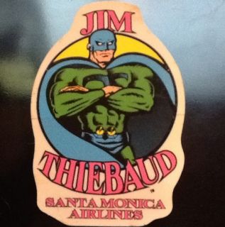 VINTAGE Skateboard Sticker Santa Cruz Jim Thiebaud 80s RARE Classic 