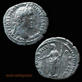 Antoninus Pius AR Denarius Roman Coin Mels Antiquities