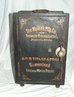 Miniature Antique Safe Meilink Manufacturing Company Toledo Ohio