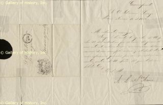Antonio Lopez de Santa Anna Manuscript Letter Signed 06 16 1853