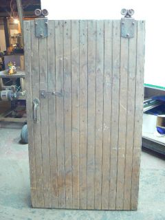 Antique Barn Door from Saw Mill Silo w Rolling Hardware Old Red 