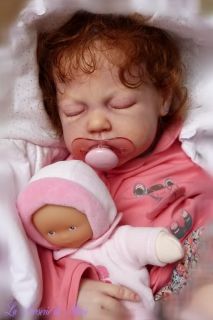 reborn baby girl, doll, human hair, toddler, Anne Timmerman kit